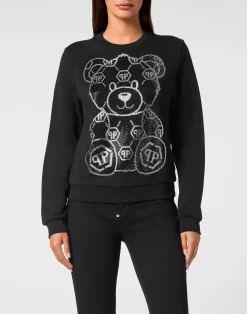 PHILIPP PLEIN Sweatshirt Long-Sleeve Strass Teddy Bear>Donna T-Shirt & Polo