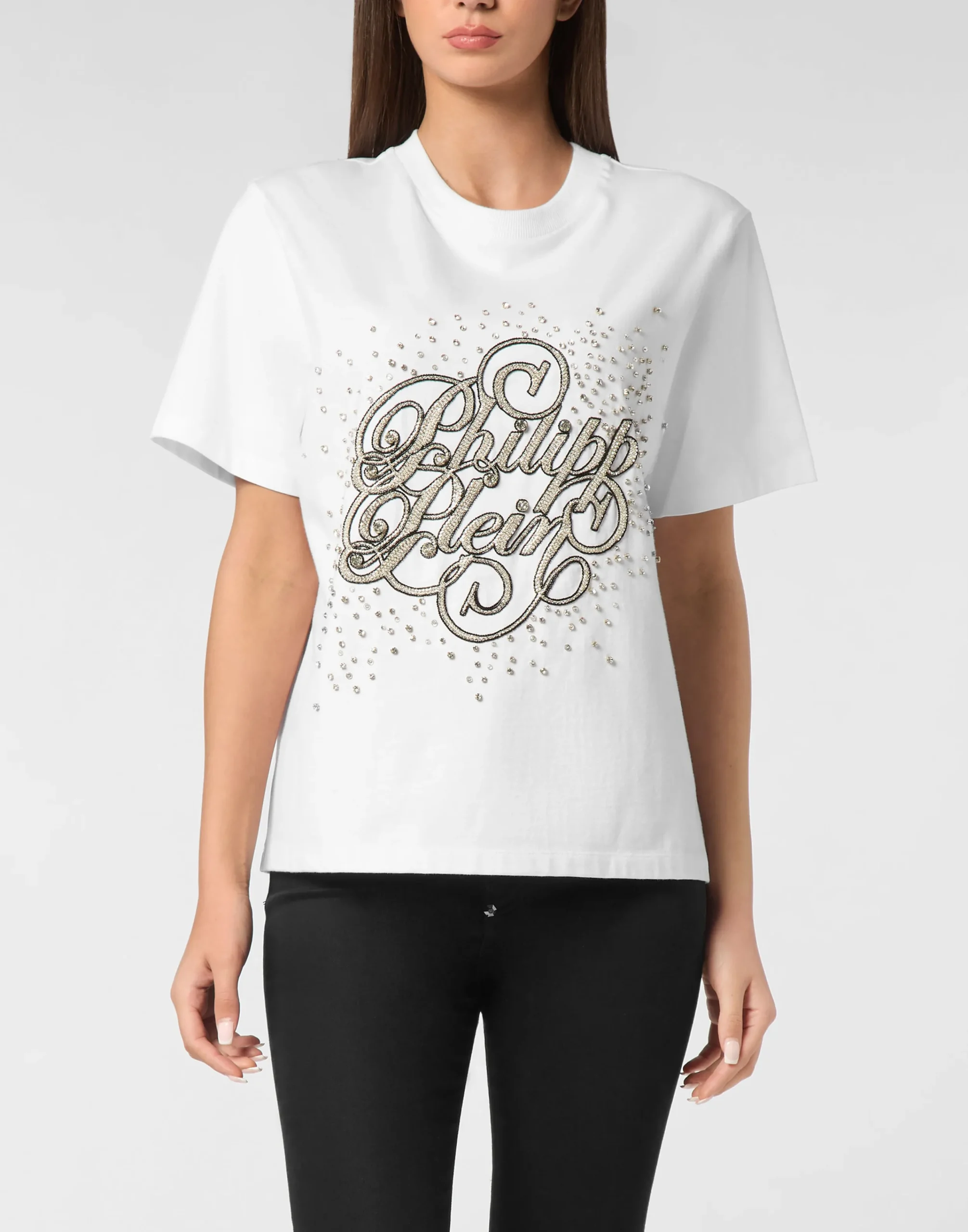 PHILIPP PLEIN T-Shirt Man Fit Crystal Strass>Donna T-Shirt & Polo