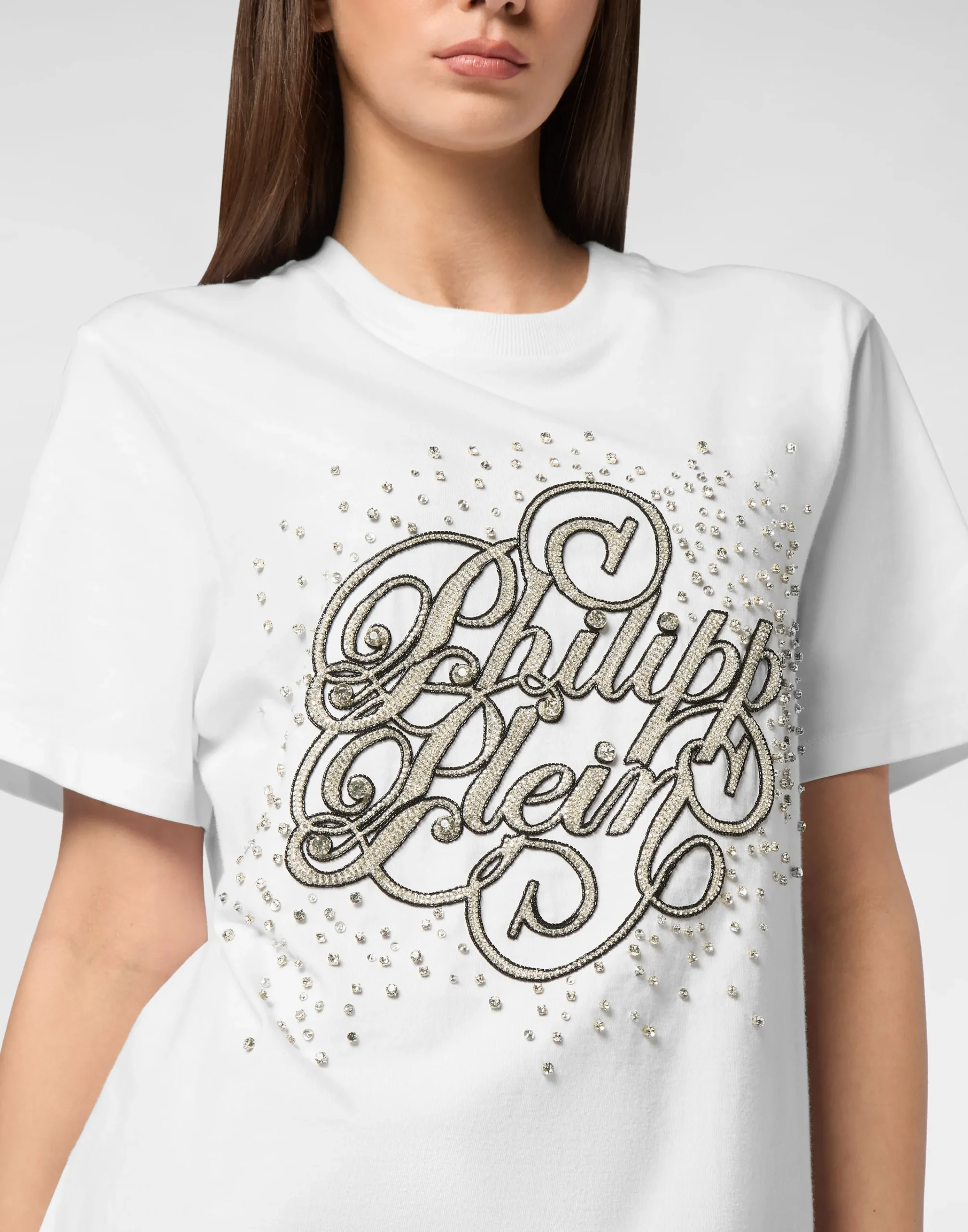PHILIPP PLEIN T-Shirt Man Fit Crystal Strass>Donna T-Shirt & Polo