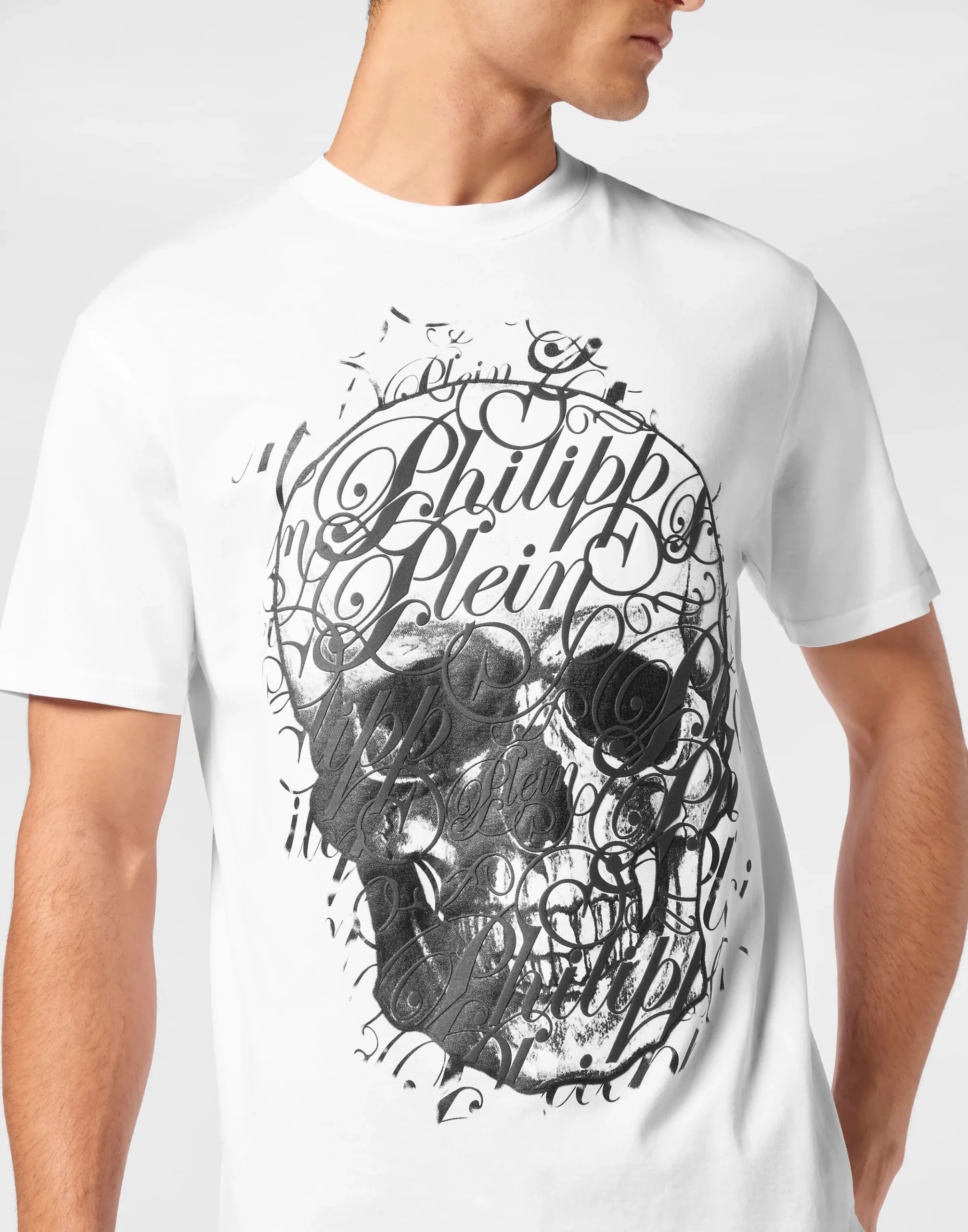 PHILIPP PLEIN T-shirt Round Neck SS Coursive>Uomo T-Shirts