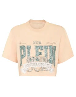 PHILIPP PLEIN T-shirt Round Neck SS Crop Vintage Print>Donna T-Shirt & Polo