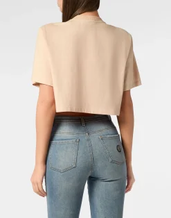 PHILIPP PLEIN T-shirt Round Neck SS Crop Vintage Print><noscript><img data-lazyloaded=