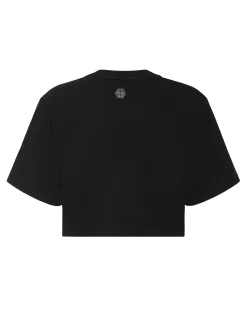 PHILIPP PLEIN T-shirt Round Neck SS Crop Vintage Print>Donna T-Shirt & Polo