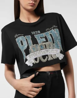 PHILIPP PLEIN T-shirt Round Neck SS Crop Vintage Print><noscript><img data-lazyloaded=