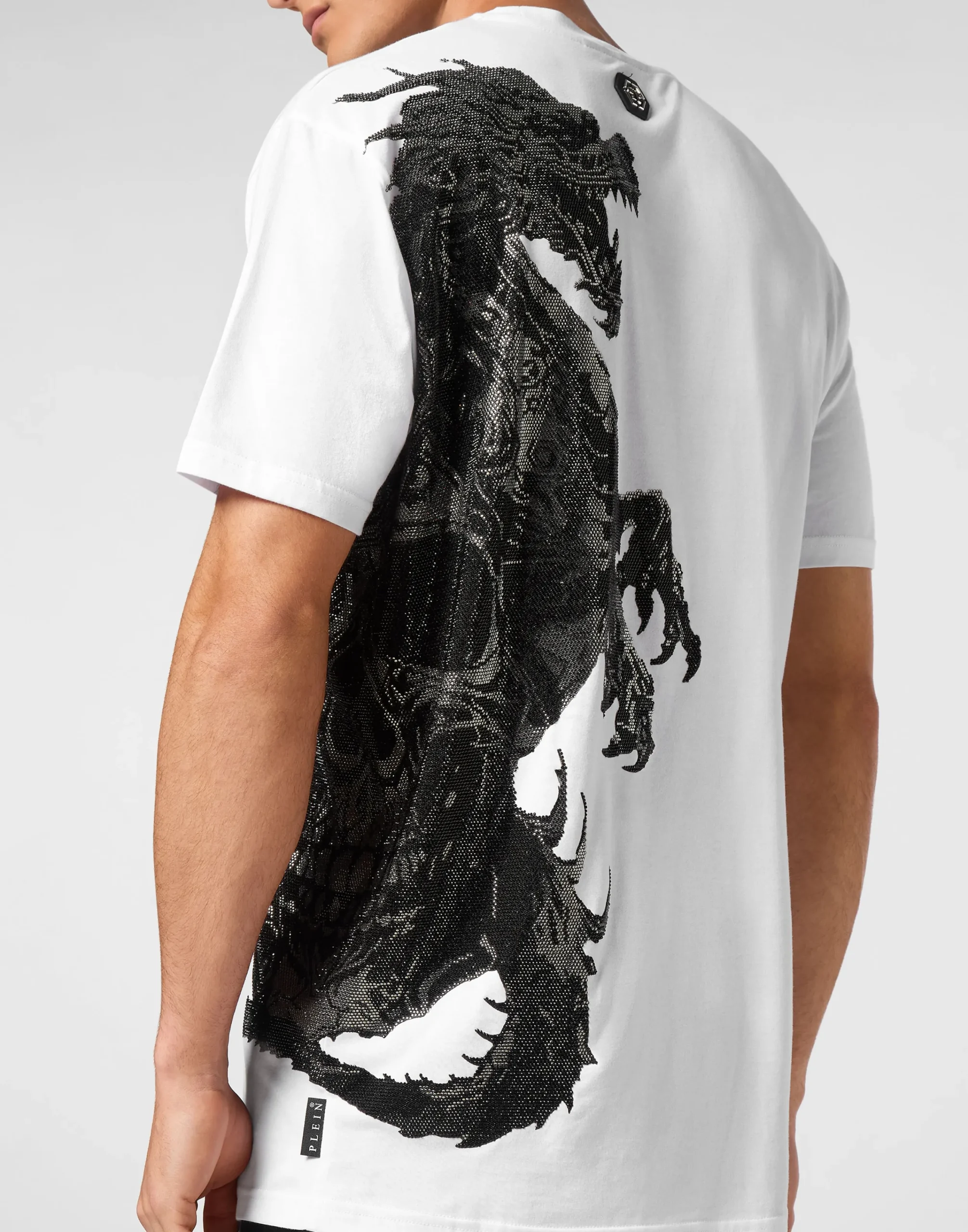 PHILIPP PLEIN T-shirt Round Neck SS Dragon Skull strass>Uomo T-Shirts