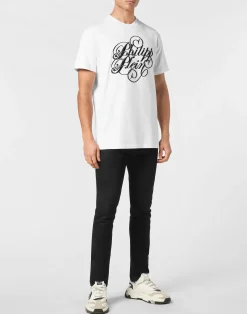 PHILIPP PLEIN T-shirt Round Neck SS Plein Coursive><noscript><img data-lazyloaded=