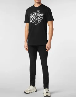 PHILIPP PLEIN T-shirt Round Neck SS Plein Coursive><noscript><img data-lazyloaded=