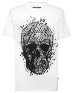 PHILIPP PLEIN T-shirt Round Neck SS Skull Coursive>Uomo T-Shirts