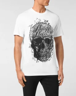 PHILIPP PLEIN T-shirt Round Neck SS Skull Coursive>Uomo T-Shirts