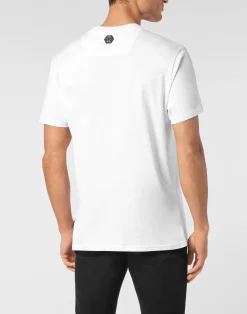 PHILIPP PLEIN T-shirt Round Neck SS Skull Coursive><noscript><img data-lazyloaded=