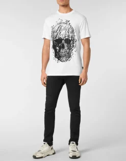 PHILIPP PLEIN T-shirt Round Neck SS Skull Coursive><noscript><img data-lazyloaded=