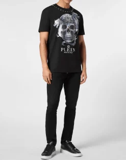 PHILIPP PLEIN T-shirt Round Neck SS Stones Skull><noscript><img data-lazyloaded=