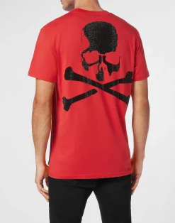 PHILIPP PLEIN T-shirt Round Neck SS Stones Skull&Bones><noscript><img data-lazyloaded=