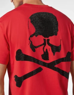PHILIPP PLEIN T-shirt Round Neck SS Stones Skull&Bones><noscript><img data-lazyloaded=