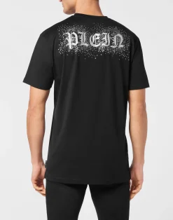 PHILIPP PLEIN T-shirt Round Neck SS Strass Gothic Plein><noscript><img data-lazyloaded=