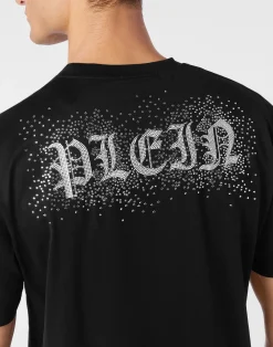 PHILIPP PLEIN T-shirt Round Neck SS Strass Gothic Plein><noscript><img data-lazyloaded=