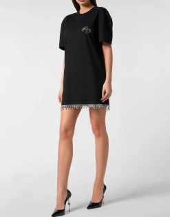 PHILIPP PLEIN T-shirt Short Dress Signature><noscript><img data-lazyloaded=