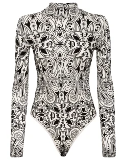 PHILIPP PLEIN Tulle Long-Sleeved Body Gothic Plein>Donna Top
