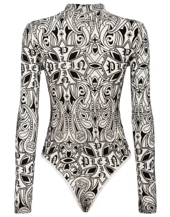 PHILIPP PLEIN Tulle Long-Sleeved Body Gothic Plein>Donna Top