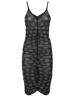 PHILIPP PLEIN Tulle Midi Dress Strass Monogram>Donna Abiti E Gonne