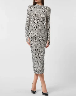 PHILIPP PLEIN Tulle Open Back Dress Gothic Plein><noscript><img data-lazyloaded=