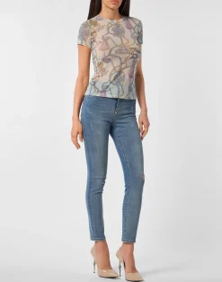PHILIPP PLEIN Tulle Sexy Pure Fit T-Shirt Tassels><noscript><img data-lazyloaded=