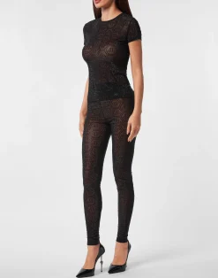 PHILIPP PLEIN Tulle Sexy Pure Fit T-Shirt Monogram Strass><noscript><img data-lazyloaded=