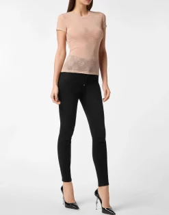 PHILIPP PLEIN Tulle T-Shirt Sexy Pure SS Monogram><noscript><img data-lazyloaded=