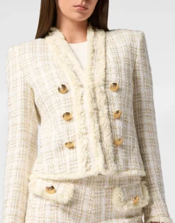 PHILIPP PLEIN Tweed Bolero Blazer><noscript><img data-lazyloaded=
