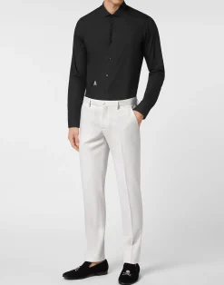 PHILIPP PLEIN Twill Wool Long Trousers Lord fit><noscript><img data-lazyloaded=