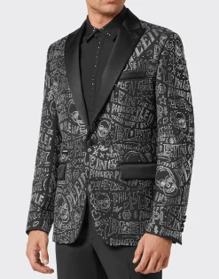 PHILIPP PLEIN Velvet Blazer Lord fit Skull and Plein with Crystals>Uomo Sartorial