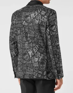 PHILIPP PLEIN Velvet Blazer Lord fit Skull and Plein with Crystals><noscript><img data-lazyloaded=