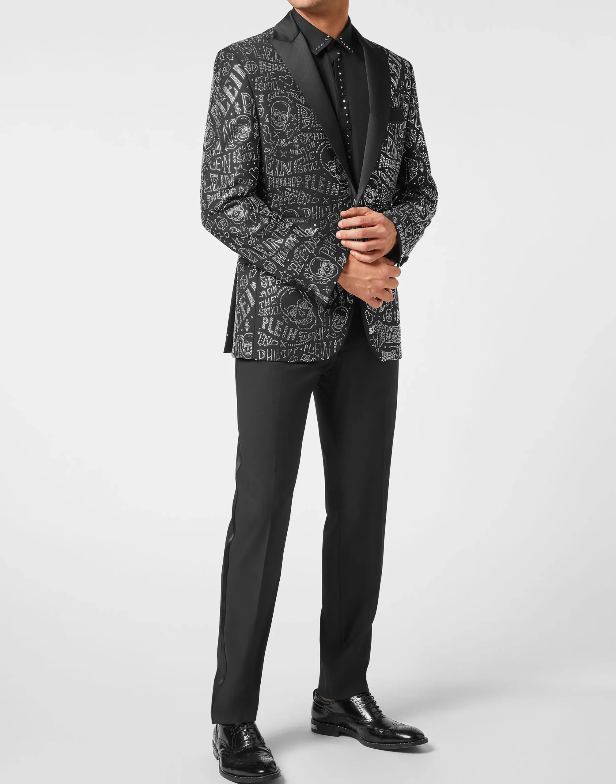 PHILIPP PLEIN Velvet Blazer Lord fit Skull and Plein with Crystals>Uomo Sartorial