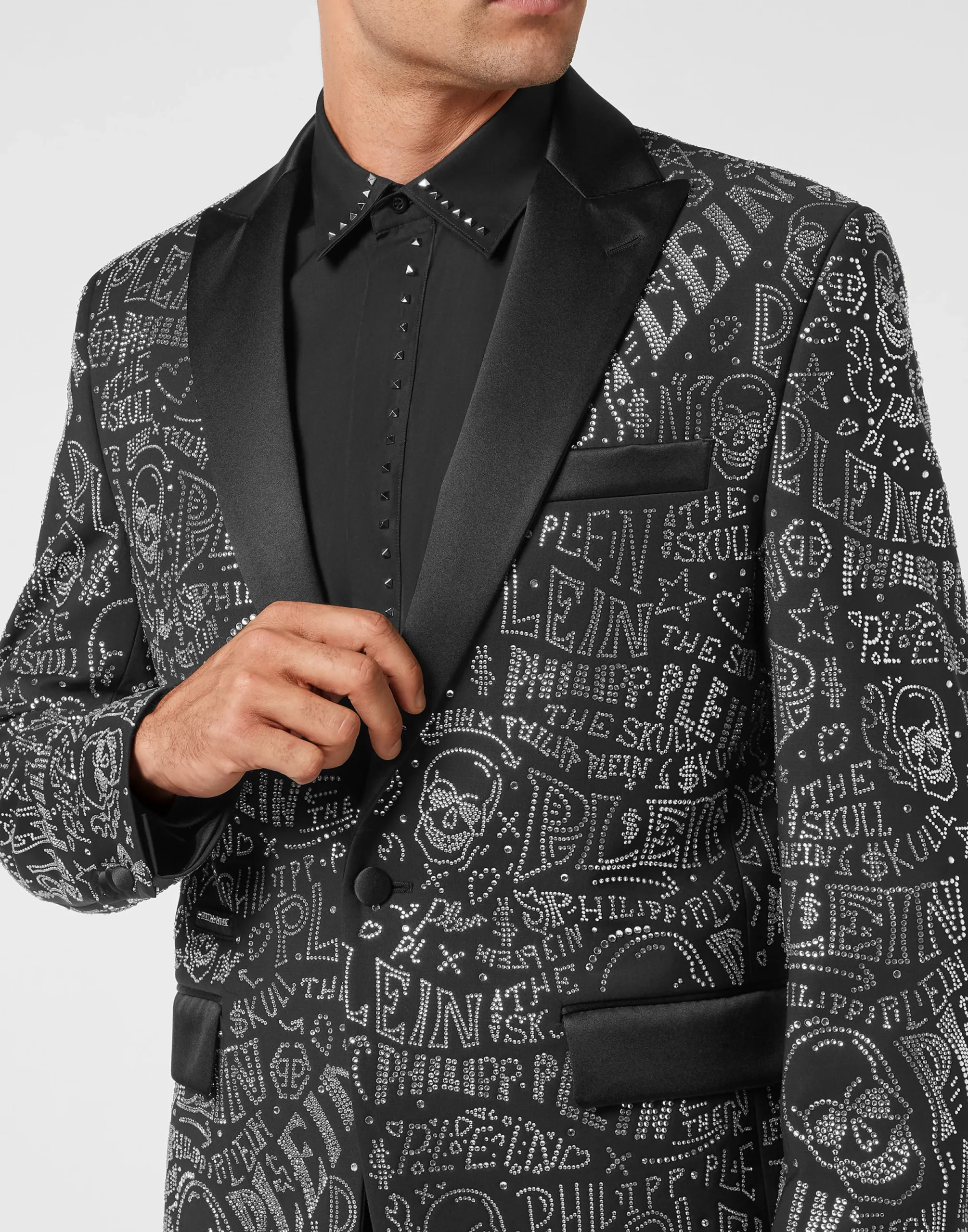PHILIPP PLEIN Velvet Blazer Lord fit Skull and Plein with Crystals>Uomo Sartorial