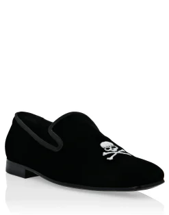 PHILIPP PLEIN Velvet Loafers Embroidery Skull>Uomo Mocassini