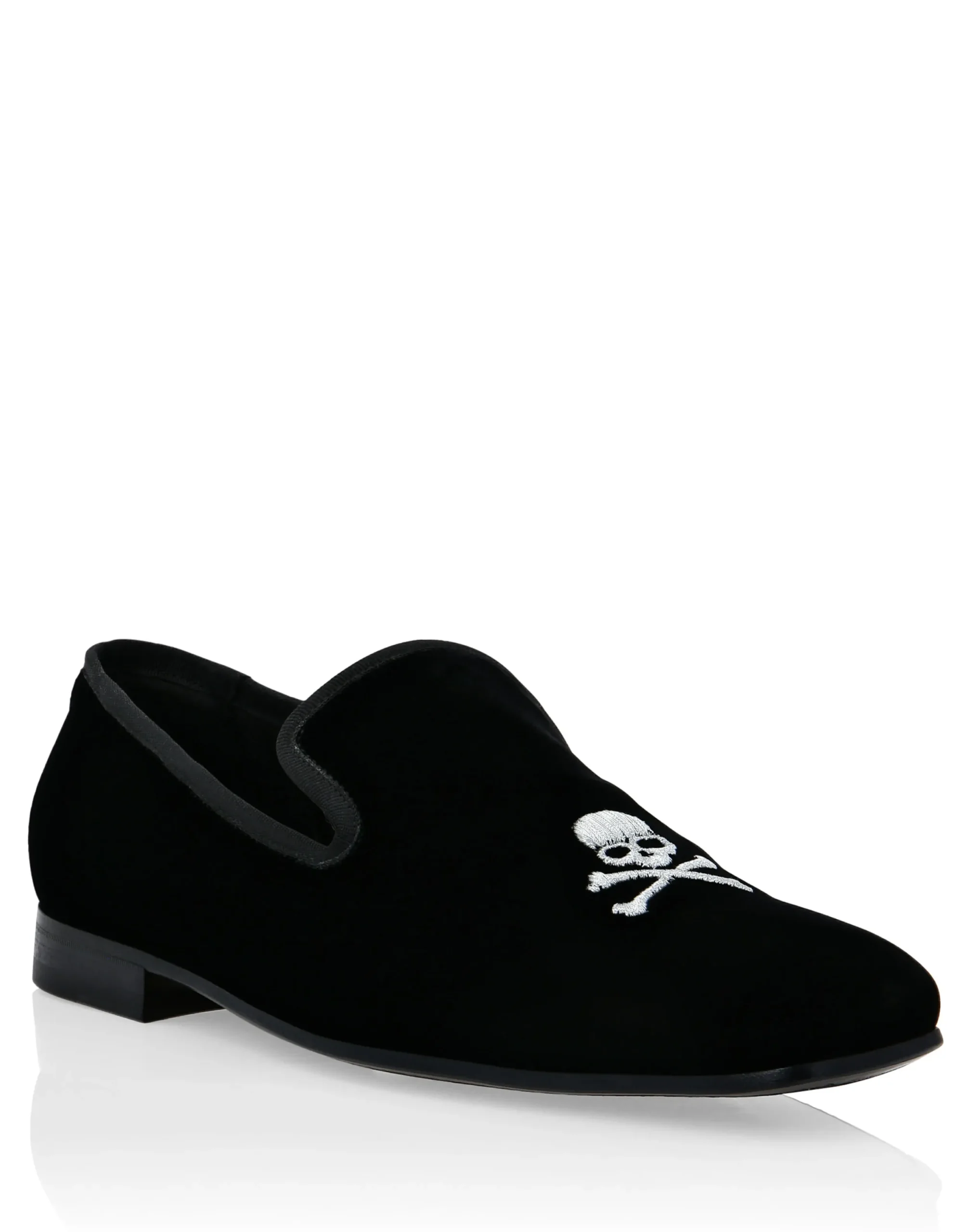 PHILIPP PLEIN Velvet Loafers Embroidery Skull>Uomo Mocassini