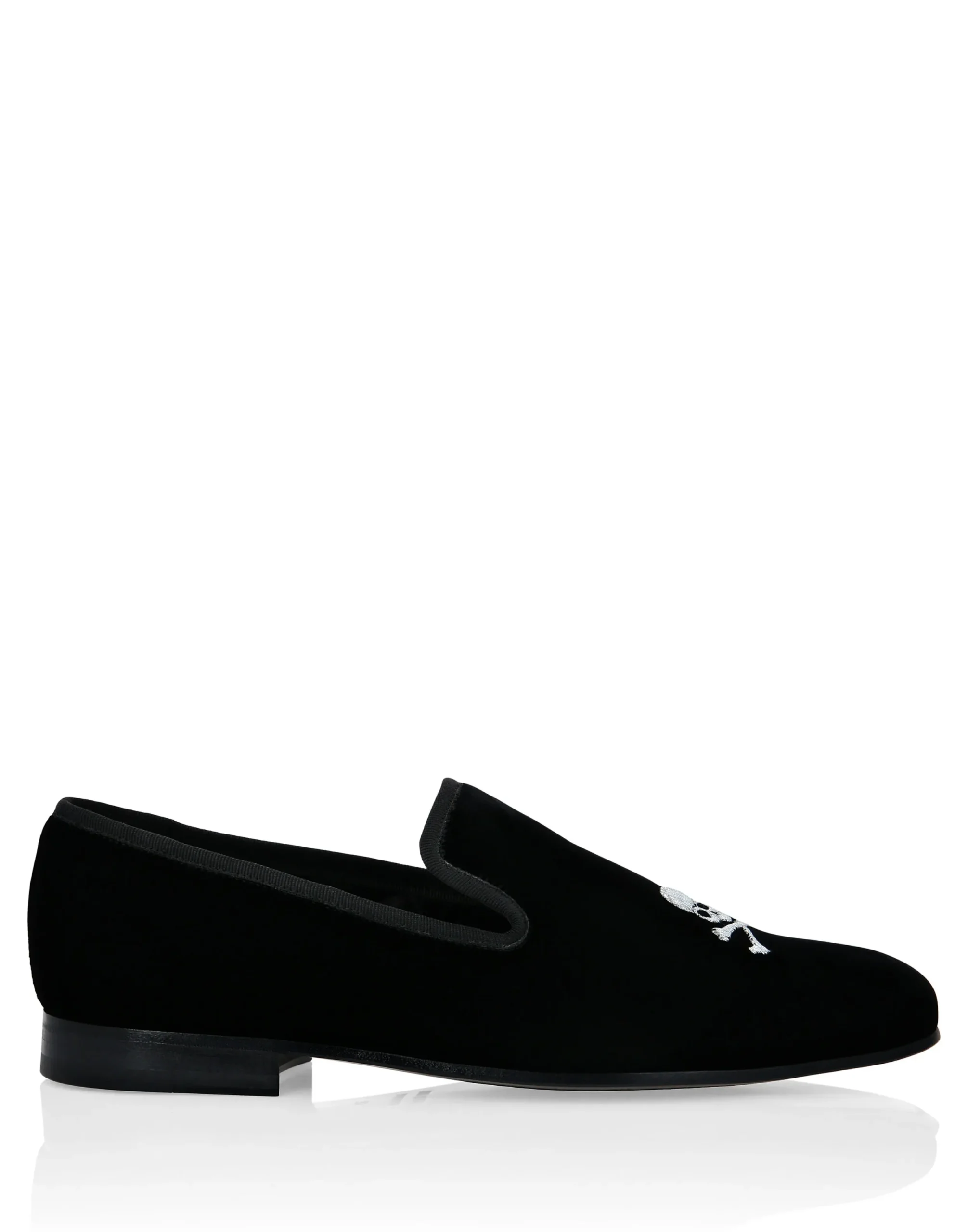 PHILIPP PLEIN Velvet Loafers Embroidery Skull>Uomo Mocassini