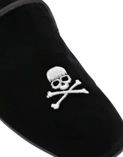 PHILIPP PLEIN Velvet Loafers Embroidery Skull><noscript><img data-lazyloaded=