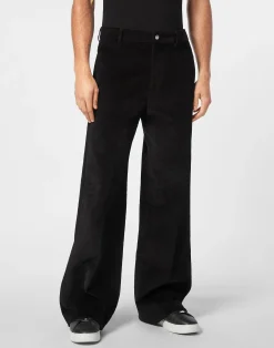 PHILIPP PLEIN Velvet Wide Leg Trousers>Uomo Pantaloni & Shorts