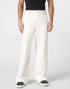 PHILIPP PLEIN Velvet Wide Leg Trousers>Uomo Pantaloni & Shorts