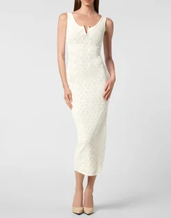 PHILIPP PLEIN Viscose Long Dress Monogram>Donna Abiti E Gonne|Maglieria