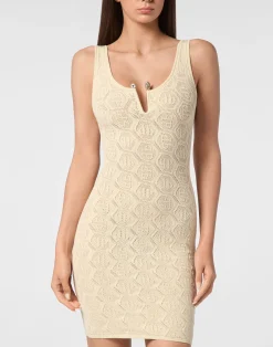 PHILIPP PLEIN Viscose Mini Dress Monogram>Donna Abiti E Gonne|Maglieria