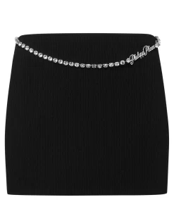 PHILIPP PLEIN VISCOSE STRETCH MINI SKIRT SIGNATURE>Donna Abiti E Gonne|Maglieria
