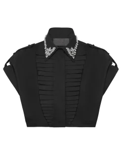 PHILIPP PLEIN VOLANT CROPPED SHIRT SS STRASS>Donna Top