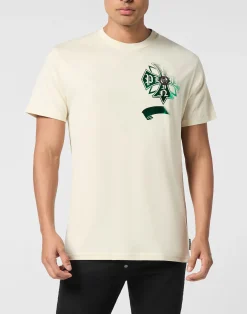 PHILIPP PLEIN Washed Round Neck T-Shirt Destroyed Crest>Uomo T-Shirts