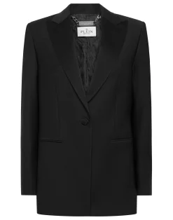 PHILIPP PLEIN Wool Blazer Boyfriend Fit Face Strass>Donna Blazer