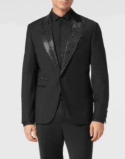 PHILIPP PLEIN Wool Blazer LS Strass Rever>Uomo Sartorial