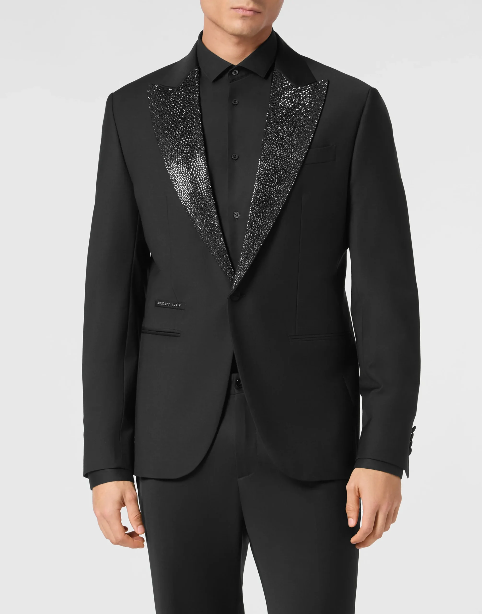 PHILIPP PLEIN Wool Blazer LS Strass Rever>Uomo Sartorial