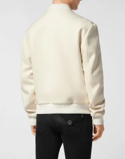 PHILIPP PLEIN Wool Bomber With Transparent Strass><noscript><img data-lazyloaded=