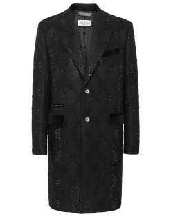 PHILIPP PLEIN Wool Coat Monogram>Uomo Giacche E Cappotti